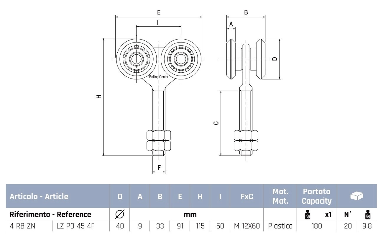 Nylon Four Wheel Roller